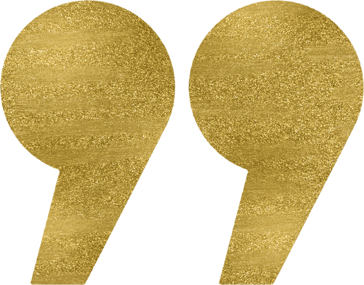 Quotation Marks Quotes Icon in Gold Foil
